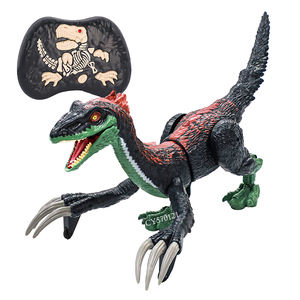 Jouet de <span class=keywords><strong>dinosaure</strong></span> <span class=keywords><strong>télécommandé</strong></span> à 5 canaux, jouets électroniques RC, <span class=keywords><strong>dinosaure</strong></span> <span class=keywords><strong>Velociraptor</strong></span> avec pulvérisation et lumière LED - Product Image 1