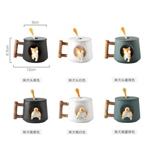 Nuove Idee Prodotto 2026 Casa e Cucina <span class=keywords><strong>Tazza</strong></span> <span class=keywords><strong>da</strong></span> Caffè a Forma di <span class=keywords><strong>Cane</strong></span> <span class=keywords><strong>Tazza</strong></span> <span class=keywords><strong>da</strong></span> Tè 420ml in Ceramica con Coperchio e Cucchiaio - Product Image 2