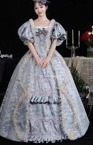 Nuevo vestido estilo europeo Retro Puff manga cumpleaños guión matar foto puesta en escena traje mujeres al por mayor - Product Image 4