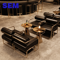 Tables et chaises SEM en gros pour pub, chaises et tables en acier inoxydable de haute qualité, chaises en cuir Nappa pour café, mobilier de bar