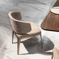 Chaise de salle à manger en cuir Visionnaire, style italien, luxe léger, pour villa moderne de luxe