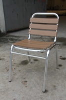 Empilable Plastique Bois Extérieur Intérieur Anodisé Finition Patio Salle À Manger Aluminium Chaise En Bois