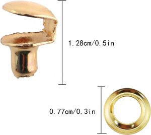 Caishun PCS X X Inch Crochets, œillets et anneaux en laiton pour lacets, attaches pour articles en cuir, rivets décoratifs DIY, pièces pour sacs, adaptés pour Ha - Product Image 2