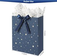 Bolsas de Regalo Surtidas Premium Azules con Papel de Seda para Cumpleaños, Baby Shower, Bodas, Recuerdos de Fiesta, Regalos Navideños