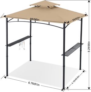 ABCCANOPY <span class=keywords><strong>Barbecue</strong></span> Gazebo 1.5X2.5 M, Abri <span class=keywords><strong>Barbecue</strong></span> Extérieur Grill Patio Auvent avec Étagères Crochets et Capot Souple Ventilé - Product Image 6