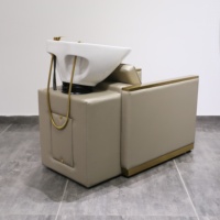 Fauteuil Lave-Tête de Salon Hotsell Doré avec Cuvette Blanche pour Lavage de Cheveux Colorés