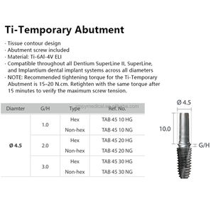 Prostesis Gigi ti-base Abutment untuk sistem garis Super Dentium produk logam harga rendah multiunit sementara - Product Image 2