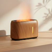 Diffuseur d'huiles essentielles ultrasonique électrique à flamme, humidificateur, télécommande, lumière LED, écologique, pour hôtel, table