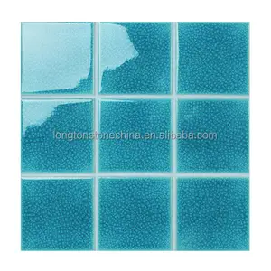 Озеро синий лед трещины стеклянная мозаика полированный фарфор керамическая мозаика бассейн плитка для украшения бассейна