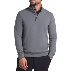 Haut quart de fermeture éclair sportif à manches longues uni en polyester à séchage rapide extensible dans 4 sens personnalisé 100% sweat-shirt quart de fermeture éclair en polyester - Product Image 5