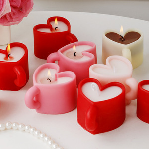 Heart Coffee Cup Scented Candle Niche Bedroom Fragrance Ornament Hand Gift Birthday <b>Present</b> - Product Image 1