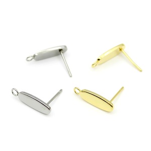 Stainless Steel Oval Stud <b>Earrings</b> With Single Loop For <b>Tassel</b> DIY Jewelry Accessories Unisex Fashion Jewelry - Product Image 5