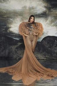 Sexy <span class=keywords><strong>Rey</strong></span> León traje <span class=keywords><strong>de</strong></span> las mujeres mujer danza ropa para el escenario <span class=keywords><strong>de</strong></span> cola larga DJ Club <span class=keywords><strong>de</strong></span> noche traje <span class=keywords><strong>de</strong></span> cumpleaños celebrar vestidos - Product Image 4