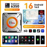 Boîtier multimédia YolanAuto Android 16 CarPlay avec refroidissement actif, sortie HD, 5G LTE, 8 Go, 128 Go, Android Auto pour voitures connectées