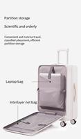 Avec stock Multifonctionnel Abs PC Bagages avant ouvert Hardside Trolley Case Sacs de voyage Ensembles de valises avec porte-gobelet