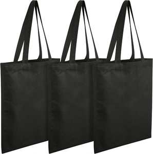 Sac fourre-tout en toile recyclée, écologique, personnalisé, noir, pour courses, pain, épicerie, plage - Product Image 2