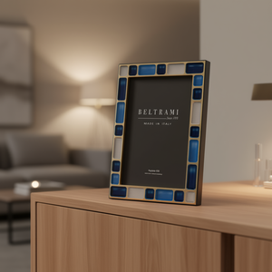 Marco de Fotos Elegante Hecho a Mano por Beltrami, Rectangular, Plateado, Estructura de Madera, Vertical para Mesa, Hecho en Italia, Modelo BE11060-3XZO - Product Image 3