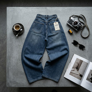 Jean en denim taille haute coupe droite <span class=keywords><strong>d</strong></span>écontracté style Y2K américain pour femme – Idéal été - Product Image 2