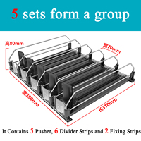 Système de poussoir pour étagère à boissons à largeur réglable automatique pour supermarché, organisateur de boissons pour réfrigérateur