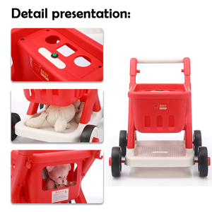 Vente chaude 2-Gear Hauteur Réglable Supermarché Panier pour Enfants Musique Légère Jouer 4 Roues En Plastique pour Bébés Enfants - Product Image 2