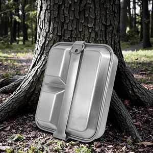 Boîte à repas portable en acier inoxydable SUS 304 robuste pour camping, vente en gros, directement de l'usine - Product Image 4