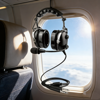 RAYTALK Headset Telepon Helikopter Pesawat Asli Mikrofon Dinamis IPX-1 Tahan Air Tanpa Peredam Kebisingan untuk Penggunaan Penerbangan