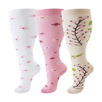 Chaussettes de compression pour femmes, 100% coton, hauteur genou, respirantes, antidérapantes, absorbant la transpiration, pour yoga, course à pied, voyage, sport