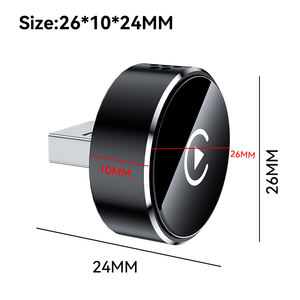 อะแดปเตอร์เชื่อมต่อในรถปลั๊กแนวนอนขนาดเล็กแบบ2อิน1 USB อะแดปเตอร์เชื่อมต่อในรถยนต์อะแดปเตอร์สำหรับ Android ชนิด C อะแดปเตอร์สำหรับเล่นในรถสีดำ - Product Image 4