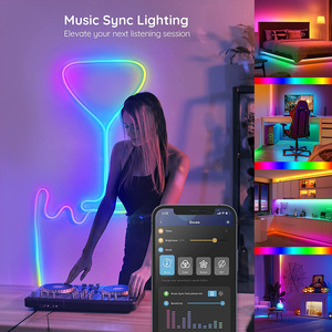 ไฟ LED แถบ WS2812B RGBIC แบบ USB 5V เปลี่ยนสีได้ พร้อมเอฟเฟกต์ไล่สีและแสงระยิบระยับ สำหรับตกแต่งโต๊ะทำงานและสร้างบรรยากาศ - Product Image 5