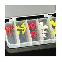Lot de leurres souples à queue en T pour la pêche en rivière au bar à gueule large, avec hameçons jig légers 5g/7g, emballés en boîte plastique
