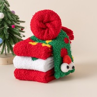 Nouveauté hiver, chaussettes chaudes en polaire corail pour femmes, mignonnes, respirantes, antibactériennes, épaisses et douces, pour Noël