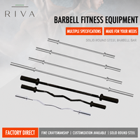 Haltères de musculation commerciaux en acier, courbes et droites, 6,5 kg, avec colliers et roulements spécifiques pour l'entraînement en salle de sport