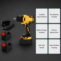 21V Bürstenloser Akku-Schlagschrauber 1/2 Zoll Vierkantantrieb 600Nm 1000W Lithium-Ionen-Set mit Zwei Akkus