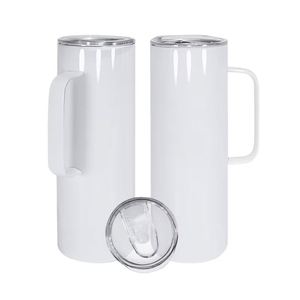 Custom High Quality BPA FREE 20Oz 30Oz Stainless Steel <b>Insulated</b> Vacuum Straight Skinny Sublimation Tumbler Cup <b>Mug</b> With Handle - Product Image 2