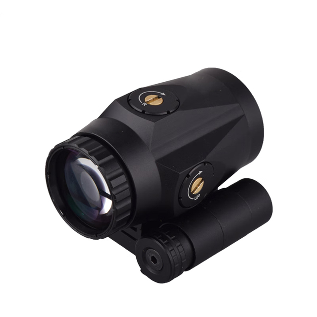 Aluminum Tactical 3X Adjustable Magnifier with IP67 Waterproof Quick-Release Flip Mount for Optic Sights