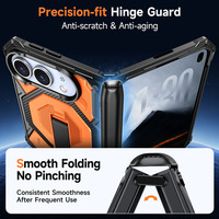 Matte Skin Feel Magnetische Opvouwbare Telefoonhoes met Verborgen Verticale Stand, Volledige Scharnierbescherming Stootbestendige Bescherming voor iPhone Duo