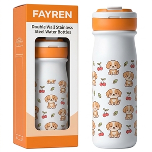 Botella de Agua de Acero Inoxidable de Doble Pared FAYREN, 420 ml, 520 ml, Vaso Térmico Aislado al Vacío para Viajes - Product Image 1