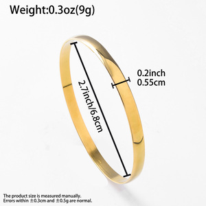 Conjunto de brazaletes de acero inoxidable multicolor, chapados en oro de 18k, con acabado liso y pulido, para mujer, de lujo, para regalo de boda. - Product Image 6
