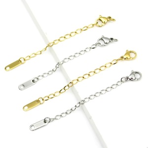 Stainless Steel Lobster Clasp Chain With Tail Tag 9mm Gold <b>Silver</b> For <b>Bracelet</b> Necklace Jewelry Extension <b>Adjustment</b> Chain - Product Image 1