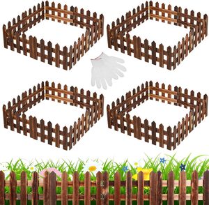 Bordure de jardin en bois Clôture de jardin en bois Bordure de paysage Bordure de lit de fleurs décorative Extérieur pour cour Patio Pelouse Arbre - Product Image 1