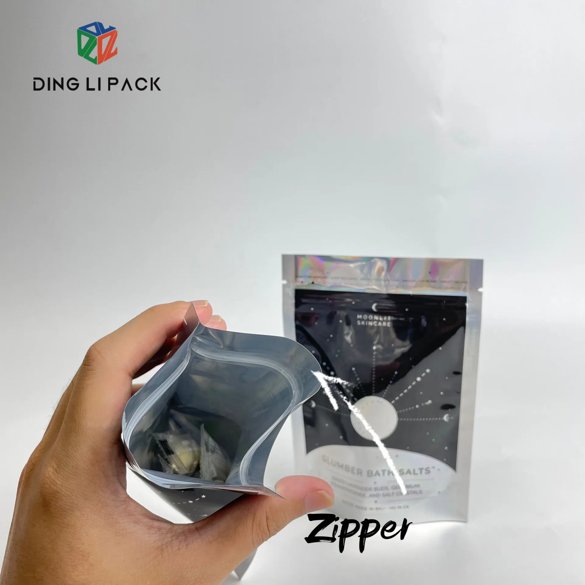 Foil Bag China Wholesale Quality Heat Seal Small Mylar Foil Holographic Mylar Ziplock Stand Up Zip Pouch Bags