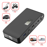 Power Bank Booster Aki Mobil 16000mAh Portabel, Starter Jumper Motor Truk, Layar Digital, Lampu LED, Paket Baterai Lithium