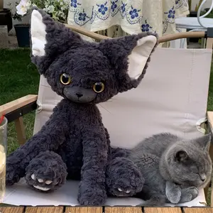 New Design Customized Stuffed Animal Toy Devon Rex Cat Simulation Doll
