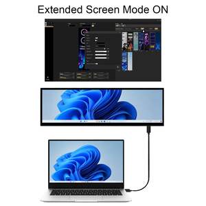 Monitor Portátil con Barra de Pantalla Secundaria/Extensible para <span class=keywords><strong>PC</strong></span>, Entrada USB/9 Pines, 1920x515, 12.6 Pulgadas, LCD, para Computadora DIY Y60, Temperatura del CPU - Product Image 5