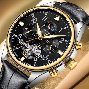 Envío Directo, Reloj Mecánico para Hombre KINYUED J-125, Movimiento Automático, Correa de Cuero, Fase Lunar, Visualización de Día y Fecha, Resistente al Agua 3BAR - Product Image 2