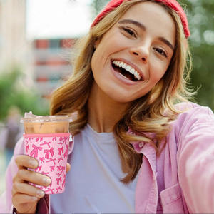 Heißer Verkauf Neopren-Eiskaffeebecher-Hülle mit individuellem Logo, wiederverwendbare Eiskaffee-Hülle für heiße und kalte Getränke - Product Image 4