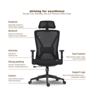 Silla de Oficina Ejecutiva Ergonómica de Malla <span class=keywords><strong>ADINO</strong></span> Serie M18 con Reposacabezas Ajustable - Diseño Moderno - Product Image 6