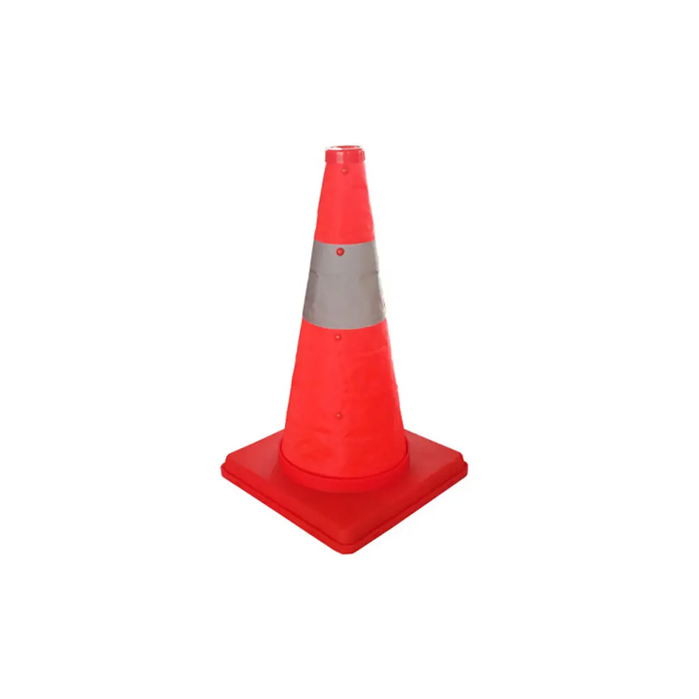 Folding Traffic Cone Collapsible Safety Cone With Cloth And PP Base Retractable Cone