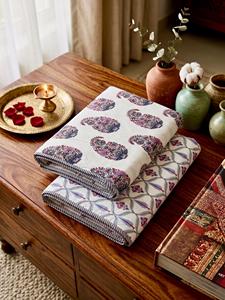 HAND BLOCK RAPID COLOUR PRINT <b>DOUBLE</b> <b>BED</b> REVERSIBLE <b>KING</b> <b>SIZE</b> DOHAR'S COTTON VOILE MAL MAL SUMMER SPRING - Product Image 2