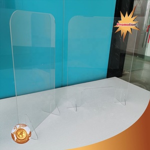 Panneau de séparation en acrylique avec supports de base, protection transparente anti-éclaboussures pour bureaux et comptoirs de service - Product Image 2